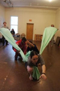 Emma Chong and the Ensemble--doing the "work" of art.